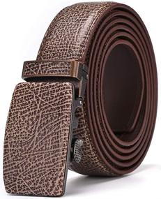 img 4 attached to 🔒 Xhtang Automatic Ratchet Leather Buckle - Premium Men's Accessories