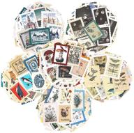 vintage postage stamp stickers set (276 pieces) - botanical deco stickers for scrapbooking, bullet journaling, and more logo