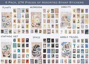 img 3 attached to Vintage Postage Stamp Stickers Set (276 Pieces) - Botanical Deco Stickers for Scrapbooking, Bullet Journaling, and More