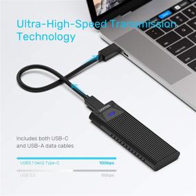img 1 attached to 💻 Tool-Free USB C 3.1 Gen 2 10Gbps M.2 NVMe SSD Enclosure Adapter by Unitek, Support UASP Trim, M-Key(B+M Key), Size 2242/2260/2280