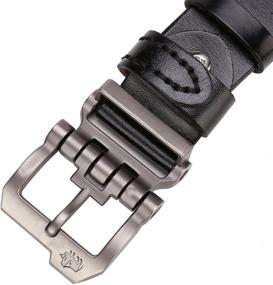 img 1 attached to BISON DENIM Leather Genuine Buckle Men's Accessories