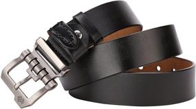 img 2 attached to BISON DENIM Leather Genuine Buckle Men's Accessories