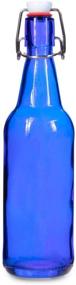 img 3 attached to 12-Pack of 16 oz. Pint Size Blue Glass Grolsch Beer Bottles - Superior Airtight Seal with Swing Top Stoppers - Ideal Supplies for Home Brewing, Fermenting Alcohol, Kombucha Tea, Wine, and Homemade Soda