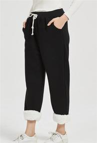 img 2 attached to Flygo Women's Winter Warm Sherpa-Lined Fleece Joggers Pants - Athletic Active Sweatpants