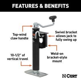 img 2 attached to CURT 28300 Weld-On Swivel Trailer Jack with 2,000 lbs. Capacity and 10-1/2 Inches Vertical Travel