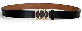 img 3 attached to 👖 0.9″ Skinny Genuine Leather Belts for Women - H&M Double Ring Jeans Belts for Dressing