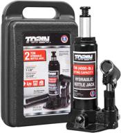 🔧 high-performance torin tam90203s hydraulic bottle jack - 2 ton capacity, with blow mold carrying case: ideal for welding, storage & heavy lifting - black logo