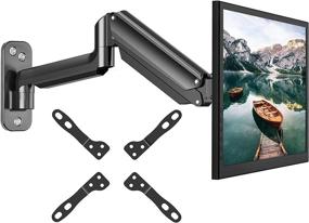 img 4 attached to 🖥️ HUANUO Monitor Wall Mount Bracket - Gas Spring Arm Stand for 13-42 Inch LCD Screens - VESA 75x75, 100x100, 200x100, 200x200 - Adjustable and Articulating with VESA Extension Kit