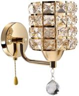 🌟 inhdbox modern crystal wall sconces, decorative wall lamp light with e27 socket 5w bulb for living room, bathroom, bedroom, and hallway, gold логотип