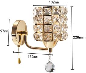 img 2 attached to 🌟 INHDBOX Modern Crystal Wall Sconces, Decorative Wall Lamp Light with E27 Socket 5W Bulb for Living Room, Bathroom, Bedroom, and Hallway, Gold