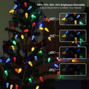 img 1 attached to 🎄 Brizled Color Changing Christmas Lights: 33ft 100 LED C6 Outdoor String Lights with Remote Control for Xmas Tree, Party, and Home Decor