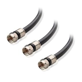 img 4 attached to 🔌 Cable Matters CL2 In-Wall Rated Quad Shielded Coaxial Cable 3-Pack (RG6 Cable, Coax Cable) - Black, 3 Feet