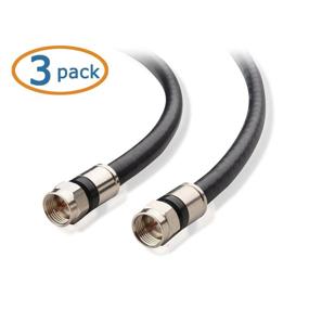 img 3 attached to 🔌 Cable Matters CL2 In-Wall Rated Quad Shielded Coaxial Cable 3-Pack (RG6 Cable, Coax Cable) - Black, 3 Feet