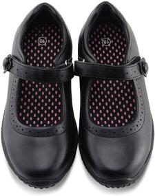 img 4 attached to JABASIC Girls' School Uniform Shoes - Stylish Girls' Footwear and Flats