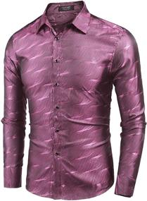 img 2 attached to 👔 COOFANDY Luxury Sleeve Wedding Button Shirts: Exquisite Men's Clothing for the Special Occasion