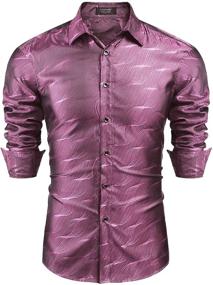 img 4 attached to 👔 COOFANDY Luxury Sleeve Wedding Button Shirts: Exquisite Men's Clothing for the Special Occasion