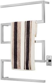 img 4 attached to Sharpeye Wall Mounted Towel Warmer: 304 Stainless Steel Heated Rack for Luxurious Towel Drying – Hardwired, Mirror Polished Finish, 35.43x25.6 inch (HxW)