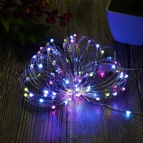 img 1 attached to 🔌 Enhanced ErChen 64 Modes 7 Colors + Multicolor LED String Lights: Plug in RF Remote 50 FT 150 Upgraded RGB LEDs Color Changing Silver Copper Wire Fairy Lights with Timer for Indoor Outdoor Christmas