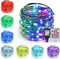 🔌 enhanced erchen 64 modes 7 colors + multicolor led string lights: plug in rf remote 50 ft 150 upgraded rgb leds color changing silver copper wire fairy lights with timer for indoor outdoor christmas logo
