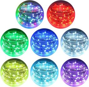img 3 attached to 🔌 Enhanced ErChen 64 Modes 7 Colors + Multicolor LED String Lights: Plug in RF Remote 50 FT 150 Upgraded RGB LEDs Color Changing Silver Copper Wire Fairy Lights with Timer for Indoor Outdoor Christmas