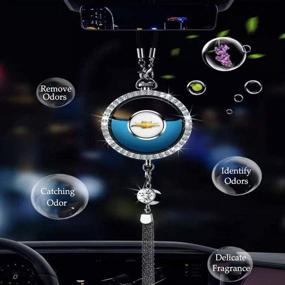 img 2 attached to 🚗 Fitracker Bling Car Decor: Luxurious Air Freshener Rearview Mirror Perfume Pendant for Women - Glamorous Fragrance Diffuser and Stylish Car Accessories