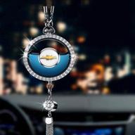 🚗 fitracker bling car decor: luxurious air freshener rearview mirror perfume pendant for women - glamorous fragrance diffuser and stylish car accessories logo