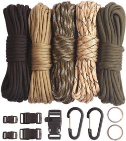 img 4 attached to 🎒 Комплект для рукоделия GeGeDa Paracord 550 Combo: 5 типов замков, по 20 футов каждый для максимальной универсальности.