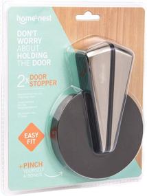 img 4 attached to 🚪 Homesnest Heavy Duty Door Stopper - Firmly Holds Doors, Rubber & Stainless Steel (2 Stoppers Included) + Bonus Door Pinch