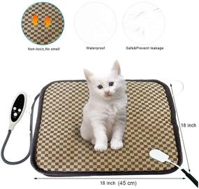 img 3 attached to 🔥 Couvkadl Pet Heating Pad: Waterproof Electric Heated Mat with 3 Temperature Levels for Dogs & Cats (18” X 18”)