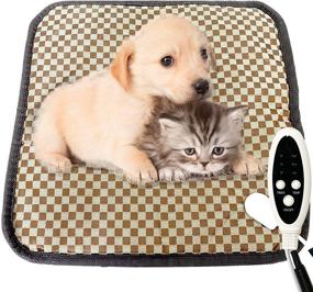 img 4 attached to 🔥 Couvkadl Pet Heating Pad: Waterproof Electric Heated Mat with 3 Temperature Levels for Dogs & Cats (18” X 18”)