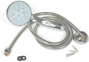 img 2 attached to 🚿 Camco 43713 Shower Head Kit: On/Off Switch, 60" Flexible Hose, Chrome Finish