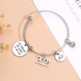 img 1 attached to 🎓 TASBERN Graduation Gift Jewelry 2021 - She Believed She Could, So She Did Inspirational Charm Bracelet for High School & College Graduates - Gifts for Her, Senior Daughter, Teens