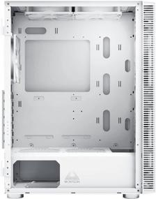 img 1 attached to Монтек X3 Гласс: Премиум 6 шт. вентиляторов RGB ATX Mid-Tower игровой корпус - высокая вентиляция, белый