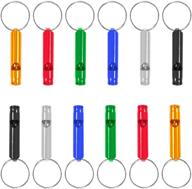 🔊 multipurpose set of 12 extra loud whistles for outdoor sports, camping, hunting, and emergency situations - lightweight aluminium key chain signals логотип