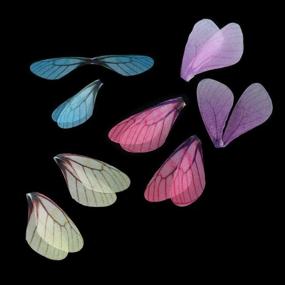 img 3 attached to 🦋 NUOBESTY Dragonfly Wing Charms Artificial Butterfly Wings Jewelry Charms Earrings Pendant 50pcs - Random Color