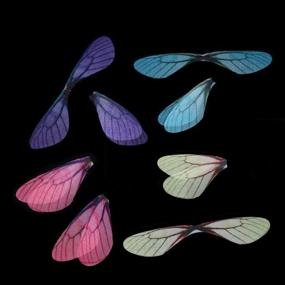 img 1 attached to 🦋 NUOBESTY Dragonfly Wing Charms Artificial Butterfly Wings Jewelry Charms Earrings Pendant 50pcs - Random Color