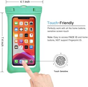 img 2 attached to 📱 IFCASE Universal Waterproof Case for iPhone 13 Pro Max, Samsung Galaxy S21 Plus, LG Stylo 6 (Green) - 2 Pack