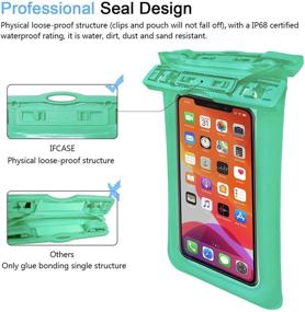 img 3 attached to 📱 IFCASE Universal Waterproof Case for iPhone 13 Pro Max, Samsung Galaxy S21 Plus, LG Stylo 6 (Green) - 2 Pack