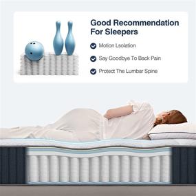 img 3 attached to Avenco Twin Size Mattress: 10-Inch Hybrid Twin Mattress for Back 💤 Pain Relief - Innerspring and Comfortable Foam, CertiPUR-US Certified with 10 Years Support