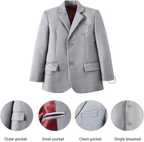 img 1 attached to Stylish Lycody Boys Suits: Formal 5 Piece Notched Lapel Suit Set with Tie and Vest