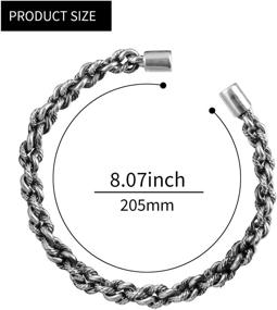 img 1 attached to 📿 S999 Sterling Silver Twist Rope Vintage Bangle - UHIBROS Cuff Bracelet for Enhanced SEO