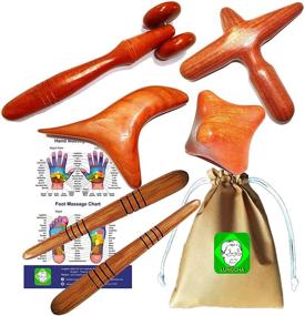 img 4 attached to 🌿 Lungcha Traditional Thai Wooden Stick Massage Tool for Full Body Acupressure, Reflexology, Gua Sha Therapy - Body, Foot, Hand, Head, Face, Nose, Neck, Back, and Waist Massage (Set of 5)