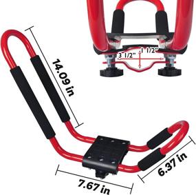 img 2 attached to Adust 2 Pair J-Bar Roof Rack for Kayak, Canoe, Paddle Board & Surfboard – Easy Car/SUV/Truck Roof Top Mount with Ratchet Lashing Straps (Red)