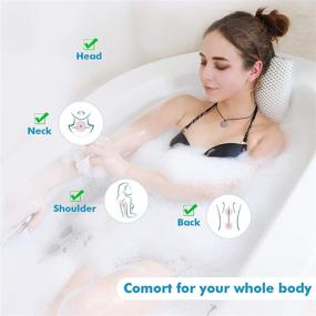 img 3 attached to 🛁 Premium Spa Bath Pillow with Powerful Suction Cups - Soft Bathtub Pillow for Ultimate Neck and Shoulder Support - Ideal for Hot Tub, Jacuzzi, and Spa Sessions