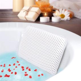 img 4 attached to 🛁 Premium Spa Bath Pillow with Powerful Suction Cups - Soft Bathtub Pillow for Ultimate Neck and Shoulder Support - Ideal for Hot Tub, Jacuzzi, and Spa Sessions
