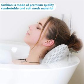 img 2 attached to 🛁 Premium Spa Bath Pillow with Powerful Suction Cups - Soft Bathtub Pillow for Ultimate Neck and Shoulder Support - Ideal for Hot Tub, Jacuzzi, and Spa Sessions