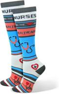 medical women's nurse print compression sock 10-14mmhg for healthcare professionals логотип