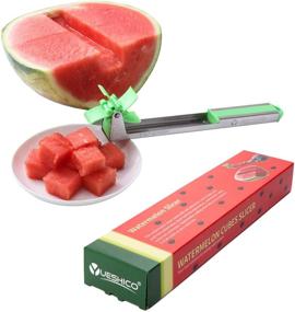 img 3 attached to 🍉 Yueshico Stainless Steel Watermelon Slicer Cutter Knife Corer with Melon Baller Scoop - Essential Kitchen Gadget for Fruits and Vegetables