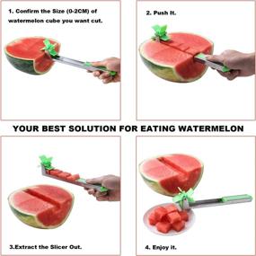 img 1 attached to 🍉 Yueshico Stainless Steel Watermelon Slicer Cutter Knife Corer with Melon Baller Scoop - Essential Kitchen Gadget for Fruits and Vegetables