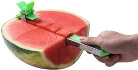 img 2 attached to 🍉 Yueshico Stainless Steel Watermelon Slicer Cutter Knife Corer with Melon Baller Scoop - Essential Kitchen Gadget for Fruits and Vegetables